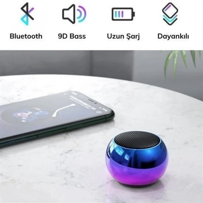 ÇOK SATAN Portatif Taşınabilir Bass Ses Topu Bombası Mini Kablosuz Wireless Bluetooth Hoparlör Speaker