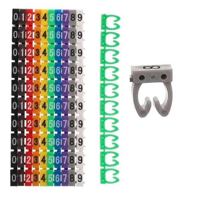 ÇOK SATAN Powermaster 0-9 Dijital Kodlu Renkli Kablo İşaretleyici 2,5mm (100lü Paket)