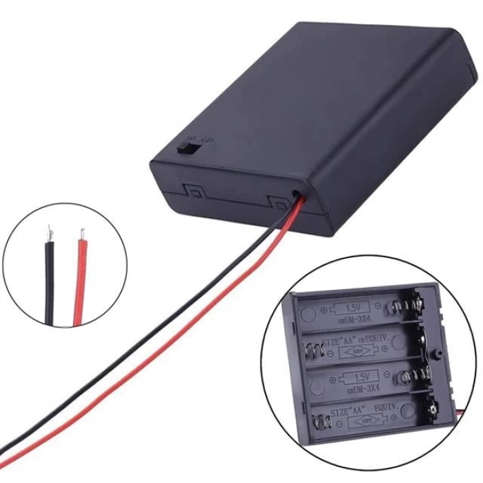 ÇOK SATAN Powermaster  4lü Aa Kapaklı Switchli Pil Yuvası (ıc-233f)