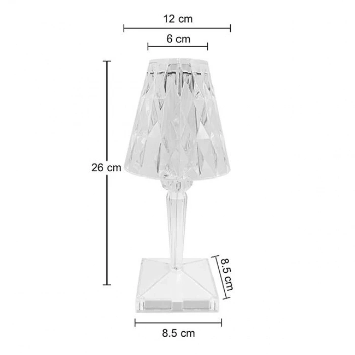 ÇOK SATAN Powermaster Ha-1638 Dekoratif Rgb Ledli Ambiyans Masa Gece Lambası Şarjlı Dokunmatik Tuşlu