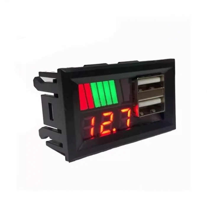 ÇOK SATAN Powermaster Ic278c Dijital Voltmetre Usb Çıkışlı Akü Göstergeli Dc 12volt Aküler İçin