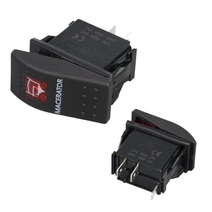 ÇOK SATAN Powermaster Macaratör Sembollü Işıklı 3 Pinli On-off 12-24v Marin Switch