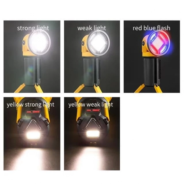 ÇOK SATAN Powermaster Mx-w5164-3 Kırmızı Mavi Çakarlı Cob Ledli Şarjlı Kamp El Feneri Işıldak