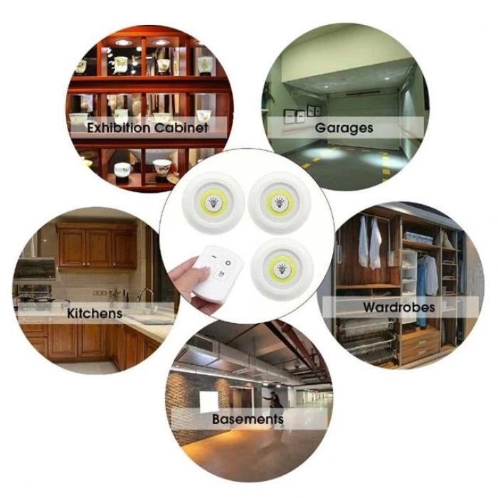 ÇOK SATAN Powermaster Pm-15084 Üçlü Kumandalı Pilli Dokunmatik Portatif Cob Led Işık Aydınlatma