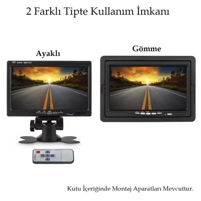 ÇOK SATAN Powermaster Pm-15487 7 Tft Lcd Dijital Monitör 2 Kanal Geri Görüş Kamerası Tetiklemeli 800x480p