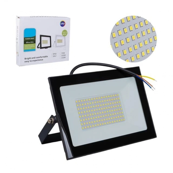 ÇOK SATAN Powermaster Pm-22572 100 Watt - 220 Volt 6500k Ip66 150* Işık Açısı Siyah Slim Kasa Beyaz Led Projektör