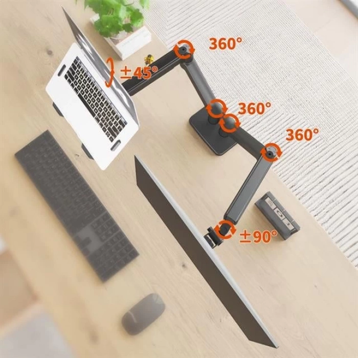 ÇOK SATAN Powermaster Pm-252d-j 13-32 Amortisörlü Stand Çift Kol Lcd-led Gaming Monitör Laptop Tutucu Masa Askı Aparatı