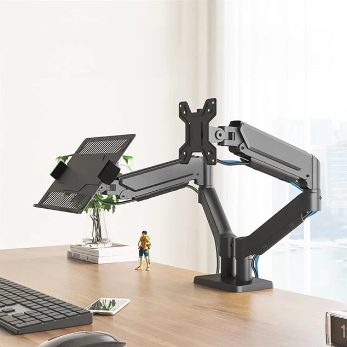 ÇOK SATAN Powermaster Pm-252d-j 13-32 Amortisörlü Stand Çift Kol Lcd-led Gaming Monitör Laptop Tutucu Masa Askı Aparatı