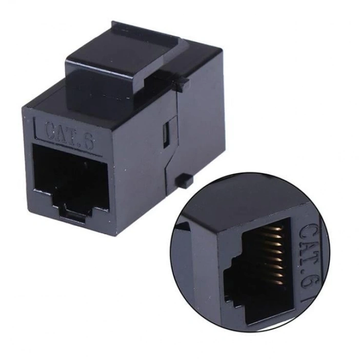 ÇOK SATAN Powermaster Pm-25454 Rj45 Cat6 Dişi/dişi 8p-8c Ara Kaplin Coupler Adaptör Siyah