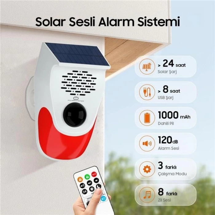 ÇOK SATAN Powermaster Pm-26240 Solar Sesli Işıklı Alarm Sistemi