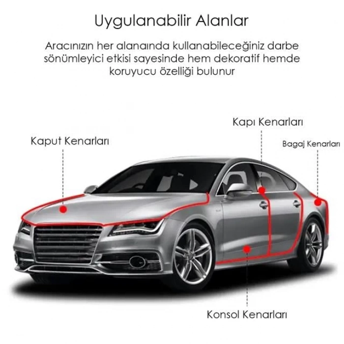 ÇOK SATAN Powermaster Pm-26300 Araç İçi Dışı U Tipi Geçmeli 4 Metre Koruyucu Dekoratif Esnek Çıta