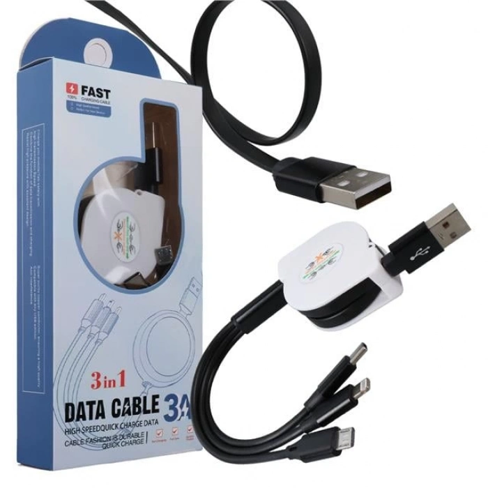 ÇOK SATAN Powermaster Pm-26346 3 In 1 Siyah Şarj Kablosu