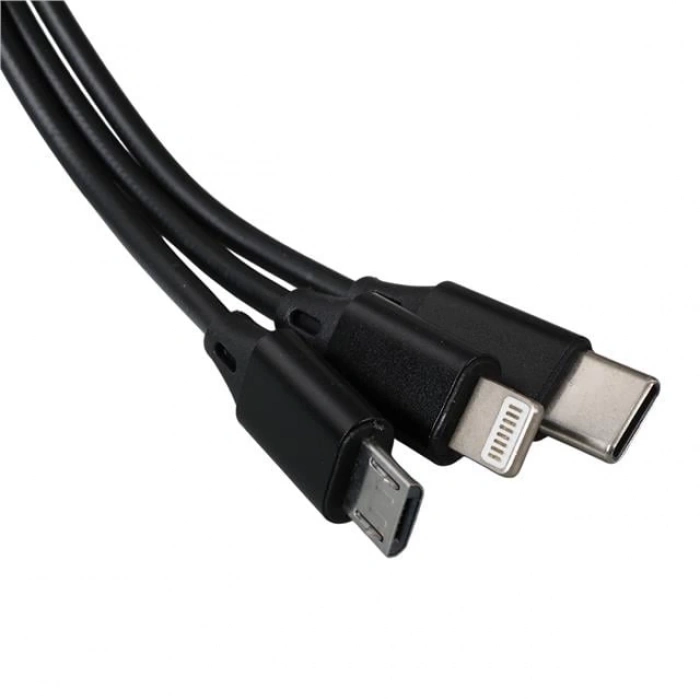 ÇOK SATAN Powermaster Pm-26346 3 In 1 Siyah Şarj Kablosu
