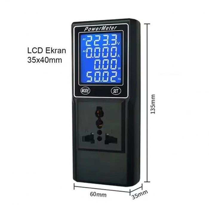 ÇOK SATAN Powermaster Pm-26400 Volt Amper Watt Hz Güç Ölçer Dijital Ekranlı (powermeter)