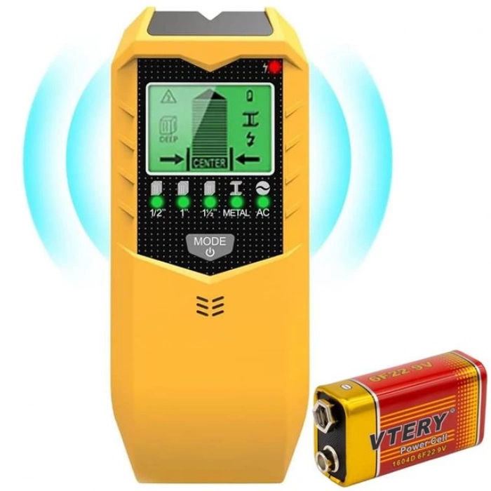 ÇOK SATAN Powermaster Pm-26593 Profesyonel 5in1 Lcd Ekranlı Çok Fonksiyonlu Saplama Bulucu Duvar Dedektörü