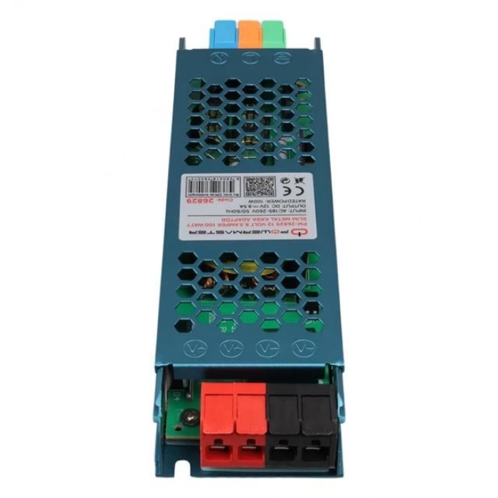 ÇOK SATAN Powermaster Pm-26829 12 Volt 8.5 Amper 100 Watt Slim Metal Kasa Adaptör 180x50x23mm