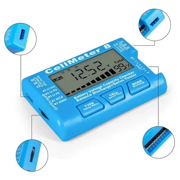 ÇOK SATAN Powermaster Pm-26959 Pil Kapasite Voltaj Test Cihazı Rc 1-8s Lipo Lityum Nımh