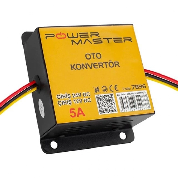 ÇOK SATAN Powermaster Pm-7896 24-12 Volt 5 Amper Oto Konvertör Voltaj Düşürücü