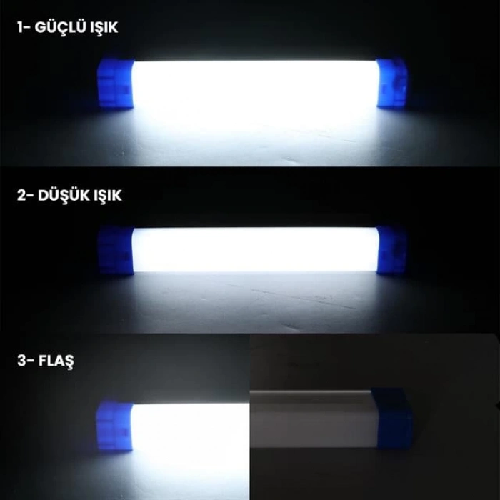 ÇOK SATAN Powermaster T515 17cm 20w Çubuk Portatif Led Işıldak Şarjlı Tüp Lamba 800mah