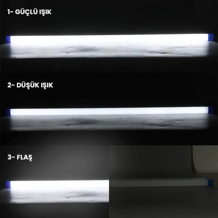 ÇOK SATAN Powermaster T570 70cm 100w Çubuk Portatif Led Işıldak Şarjlı Tüp Lamba 1800mah