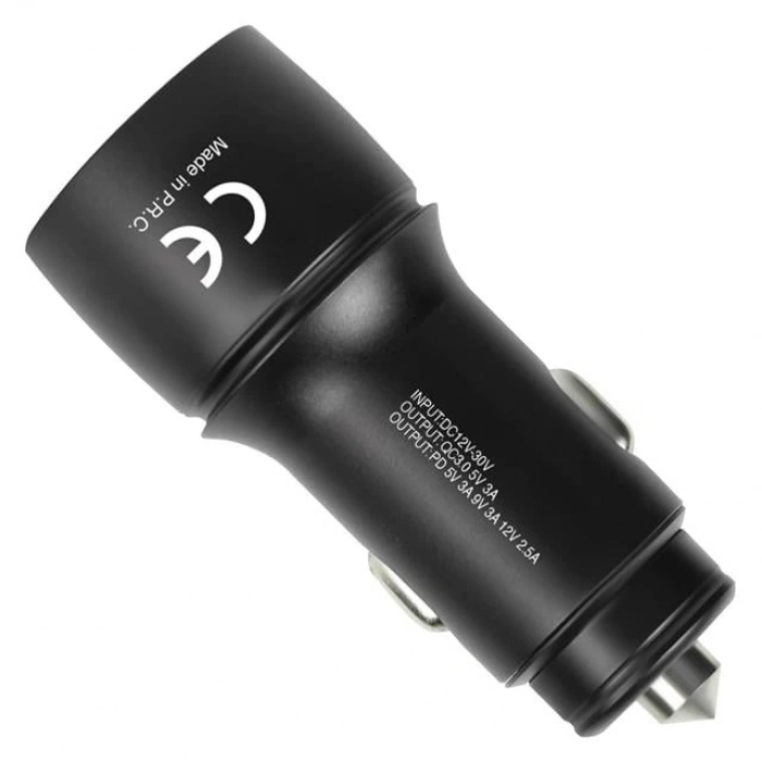 ÇOK SATAN Powerway Cc36 30w Pd + Qc 3.0 Çift Çıkışlı Metal Araç Çakmaklık Hızlı Şarj Kablolu Set