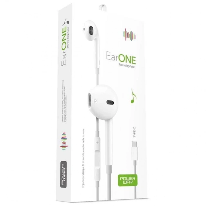 ÇOK SATAN Powerway Earone Mikrofonlu Kablolu Kulaklık Type-c Çıkışlı Tüm Cihazlarla Uyumlu Stereo