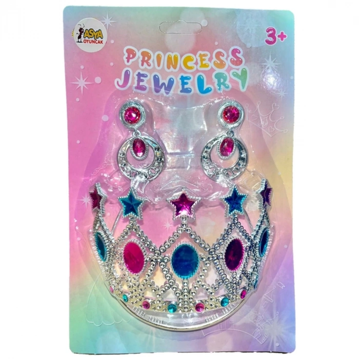 ÇOK SATAN Prenses Tacı ve Küpe Seti