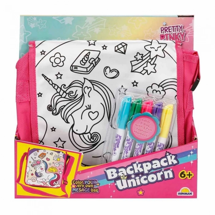 ÇOK SATAN Pretty Pinky Boyanabilir Desenli Unicorn Sırt Çantası