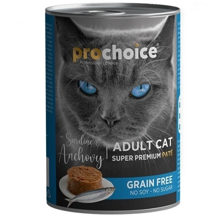 ÇOK SATAN Pro Choice Adult Sardunya ve Hamsili Yetişkin Konserve Kedi Maması 400 Gr