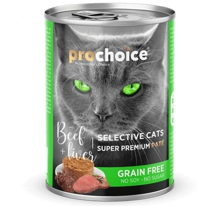 ÇOK SATAN Pro Choice Selective Biftek ve Ciğerli Yetişkin Konserve Kedi Maması 400 Gr
