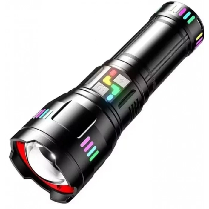 ÇOK SATAN Pro F-3002 Alüminyum Tg Led Gece Şeritli Type-c Şarjlı El Feneri