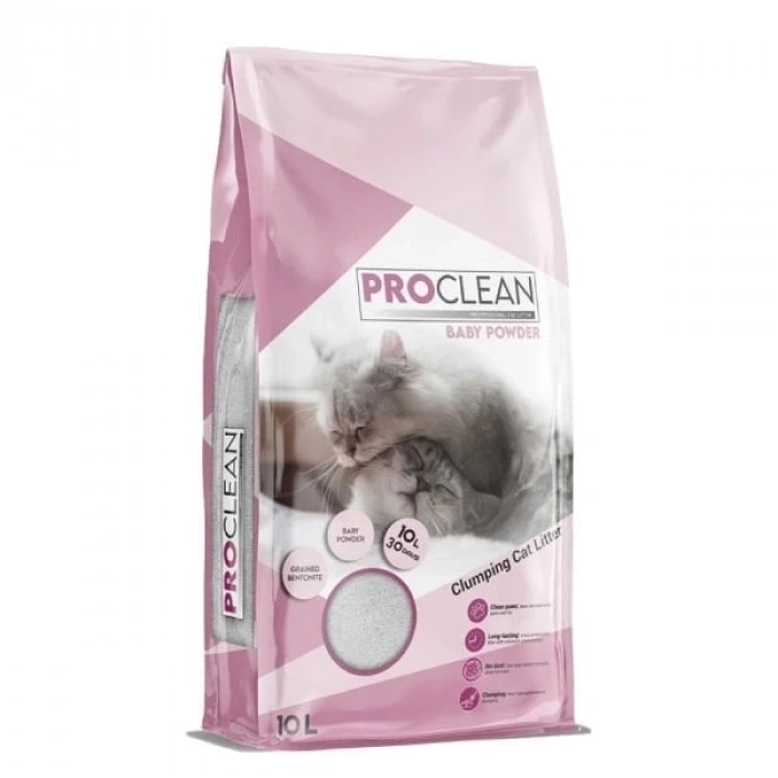 ÇOK SATAN ProClean Bebek Pudra Kokulu Topaklanan Kedi Kumu İnce Taneli 10 Lt