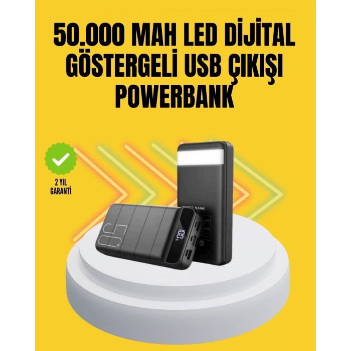 ÇOK SATAN Profesyonel 50.000 mAh Powerbank – Aynı Anda Birden Fazla Cihaz Şarj Eden, Dayanıklı ve Güvenli Taşınabilir Şarj Cihazı