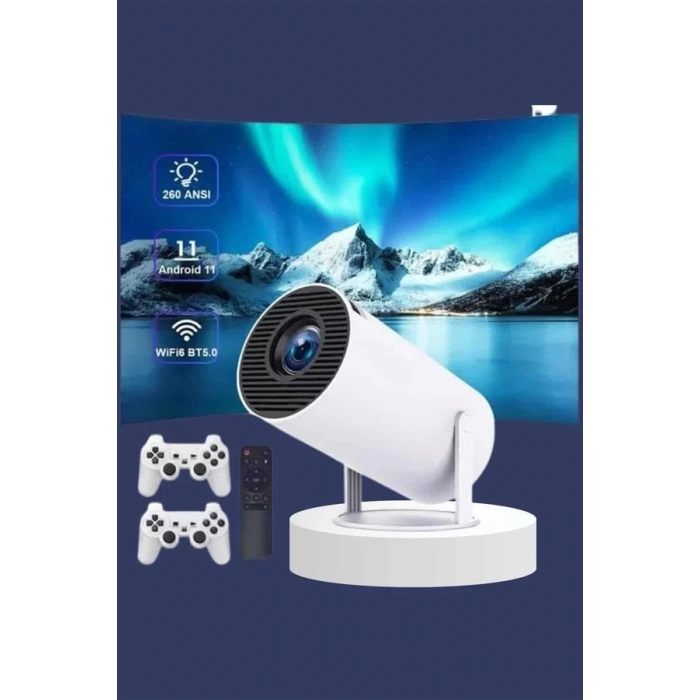 ÇOK SATAN Projeksiyon Cihazı Video Oyun Konsolu Projektör Taşınabilir Ayaklı Çift Kollu 4K Çözünürlüklü