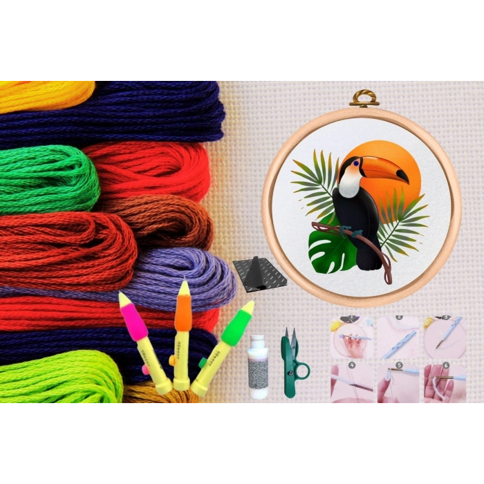 ÇOK SATAN Punch Seti Nakış Seti Kasnaklı Kendin Yap Seti Seri 22