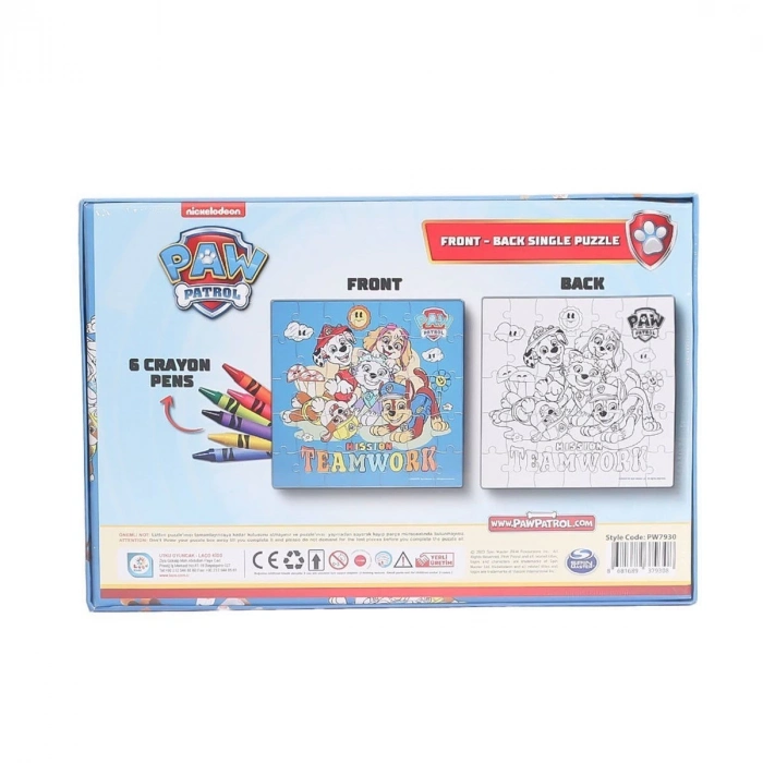 ÇOK SATAN PW7930 Paw Patrol Boyamalı Puzzle