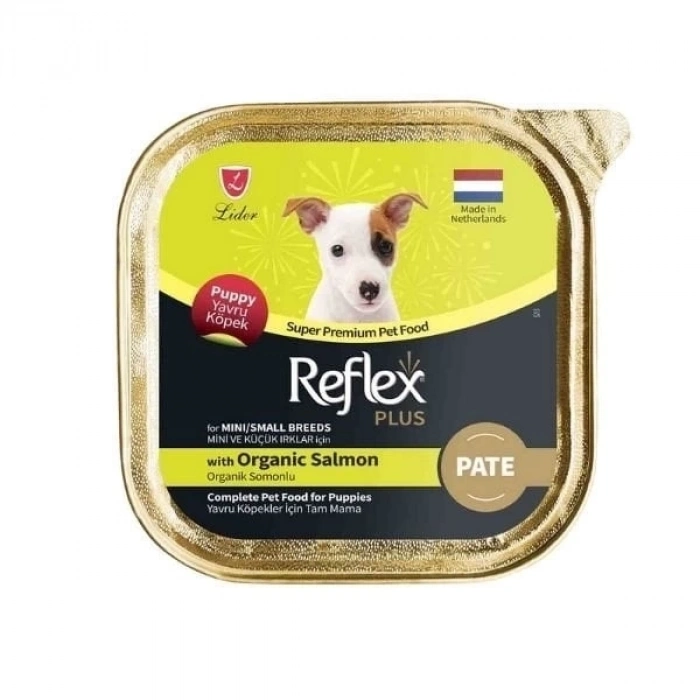 ÇOK SATAN Reflex Plus Puppy Pate Organik Somonlu Küçük Irk Yavru Konserve Köpek Maması 85 Gr