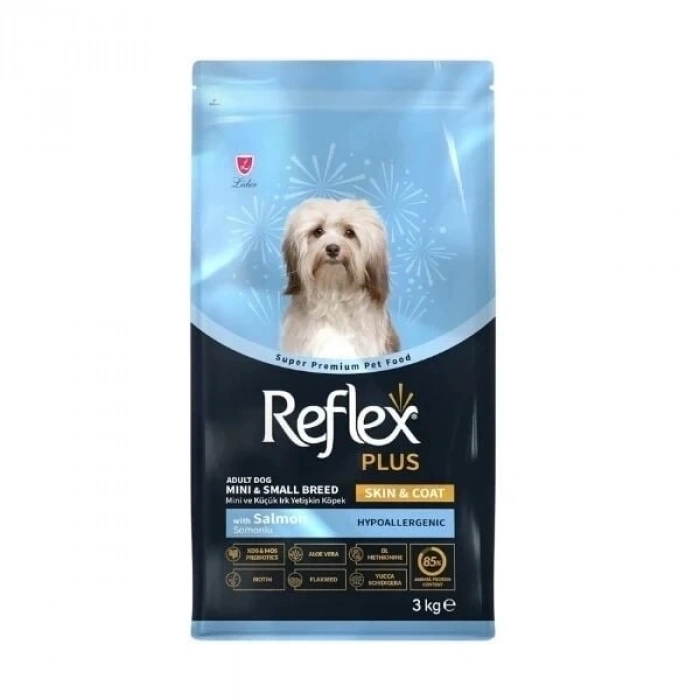 ÇOK SATAN Reflex Plus Skin & Coat Somonlu Mini ve Küçük Irk Yetişkin Köpek Maması 3 Kg