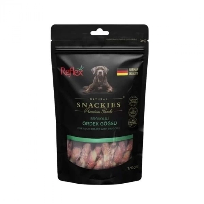 ÇOK SATAN Reflex Snackies Natural Brokolili Ördek Göğsü Tahılsız Köpek Ödül Maması 170 Gr