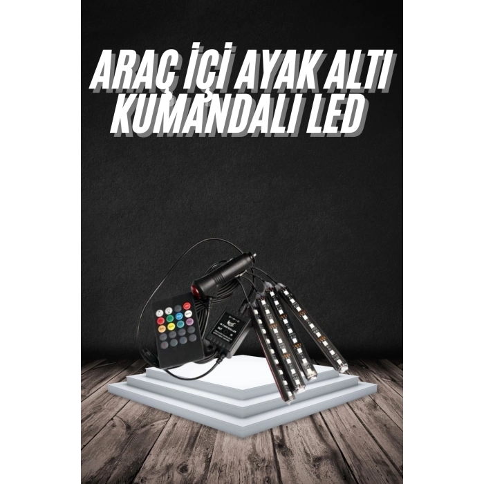 ÇOK SATAN RGB Işıklı Araç İçi Aydınlatma Kumandalı 12li Led Işık Renk Değiştirebilen