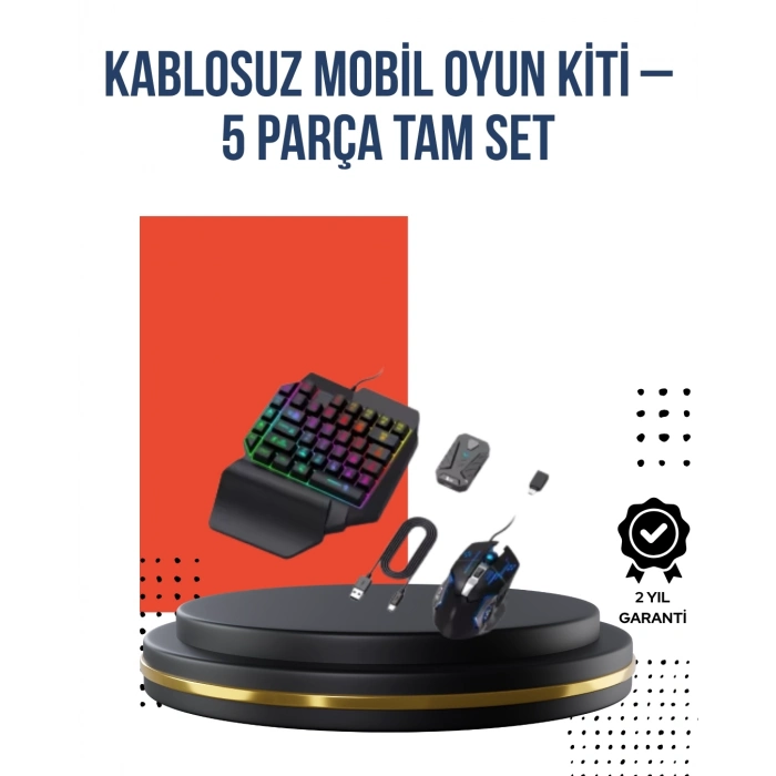 ÇOK SATAN RGB Klavye + Mouse + Dönüştürücü Seti – Mobil Oyunlarda Üstün Kontrol