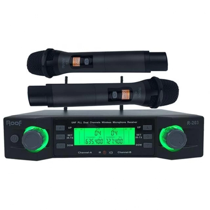 ÇOK SATAN Roof R-203 2 El 2 Kanal Uhf Kablosuz Telsiz Mikrofon