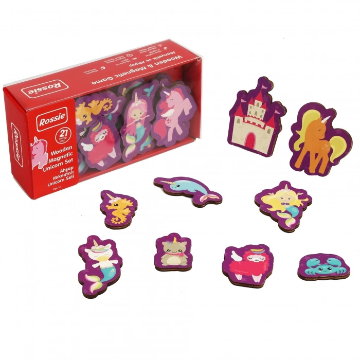 ÇOK SATAN Rossie Mıknatıslı Ahşap Unicorn Figürler