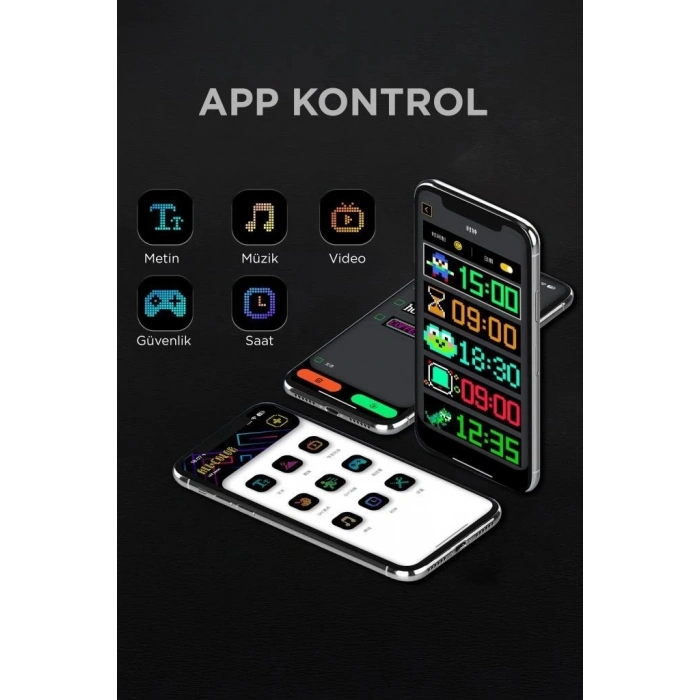 ÇOK SATAN Rp937 Led Matrix Panel 16x64cm Telefon Kontrollü Kayar Led Animasyon Aydınlatma