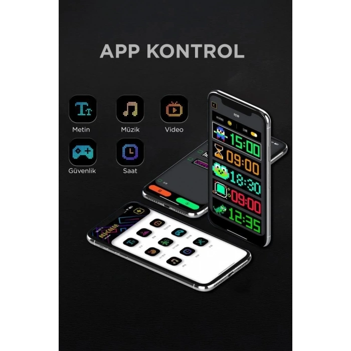 ÇOK SATAN Rp937 Led Matrix Panel 16x64cm Telefon Kontrollü Kayar Led Animasyon Aydınlatma