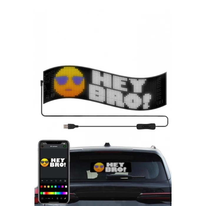 ÇOK SATAN Rp937 Led Matrix Panel 16x64cm Telefon Kontrollü Kayar Led Animasyon Aydınlatma