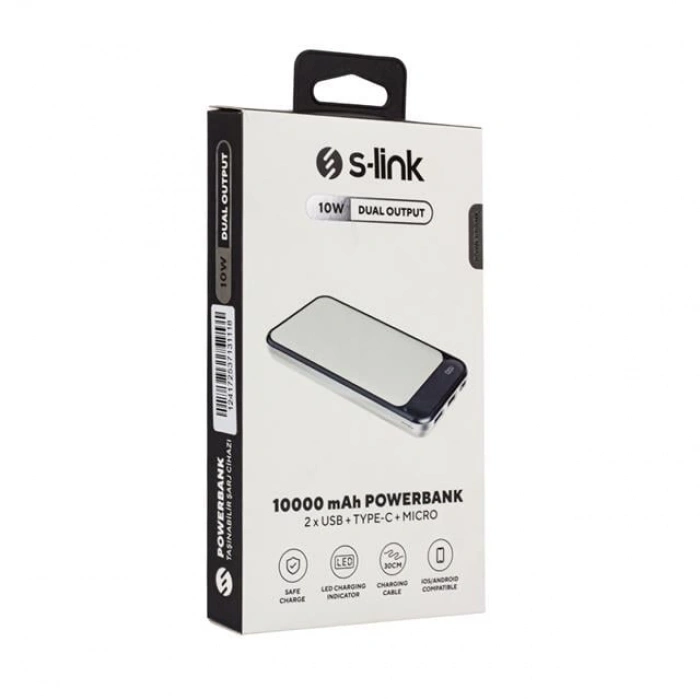 ÇOK SATAN S-link Ip-g2710 10000 Mah 2 Usb Port Lcd Göstergeli Beyaz Powerbank
