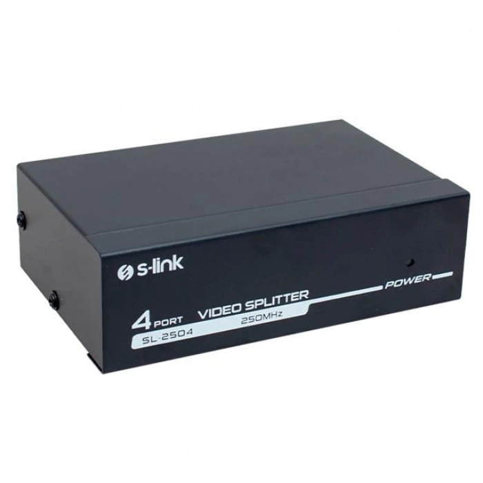 ÇOK SATAN S-link Sl-2504 4 Port 250 Mhz Monitör Çoklayıcı Vga Splitter Dağıtıcı