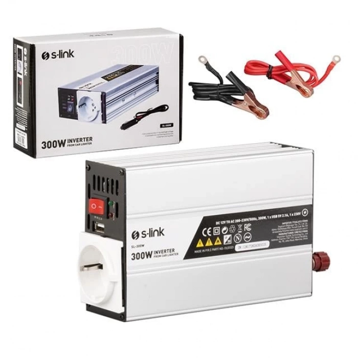 ÇOK SATAN S-link Sl-300w 300w Dc12v-ac230v Çakmaktan Power İnverter