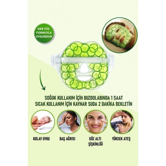 ÇOK SATAN Salatalık Yüz Maske Jel Sıcak Soğuk Kullanım Rahatlatıcı